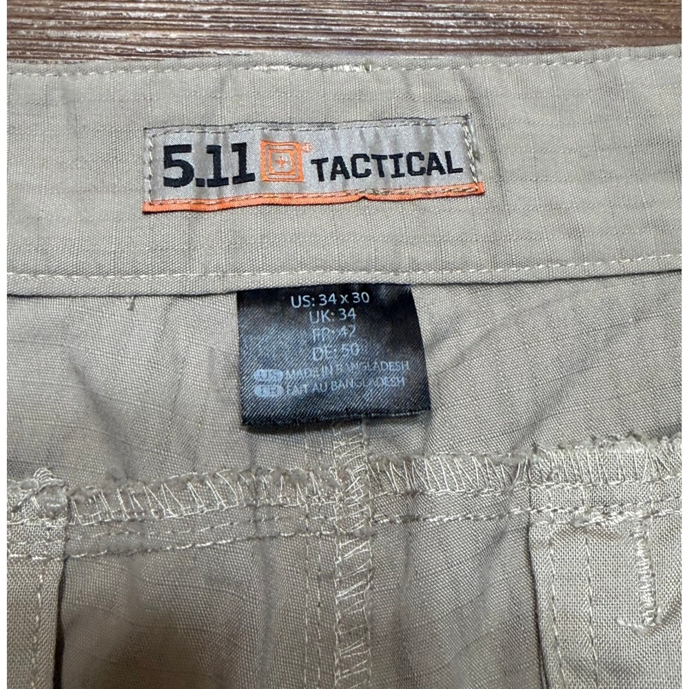 5.11 Tactical Stryke Mens Khaki Tan Flex-Tac Ripstop Cargo Pants Sz 34x30 - Picture 5 of 12
